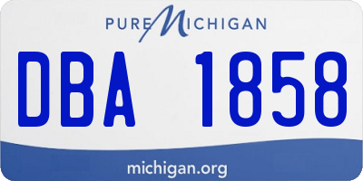 MI license plate DBA1858