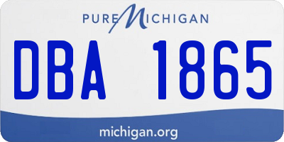 MI license plate DBA1865