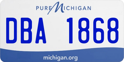 MI license plate DBA1868