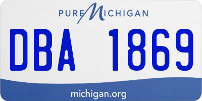 MI license plate DBA1869