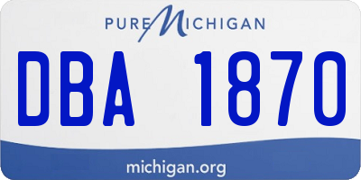 MI license plate DBA1870