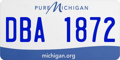 MI license plate DBA1872