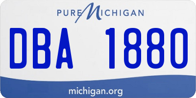 MI license plate DBA1880
