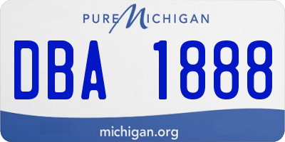 MI license plate DBA1888