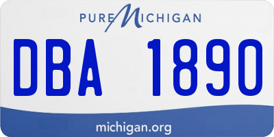 MI license plate DBA1890