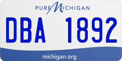 MI license plate DBA1892