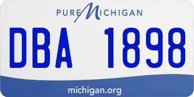 MI license plate DBA1898