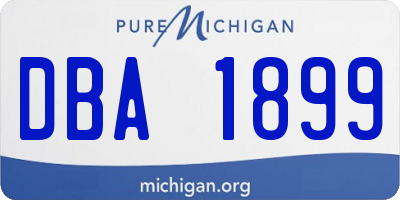 MI license plate DBA1899