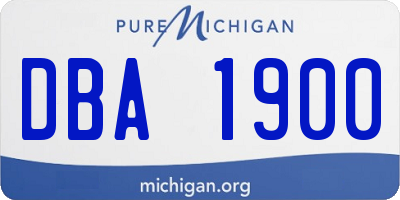 MI license plate DBA1900