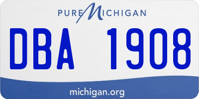MI license plate DBA1908