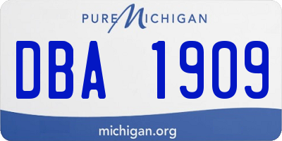MI license plate DBA1909
