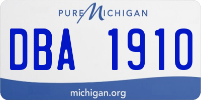 MI license plate DBA1910