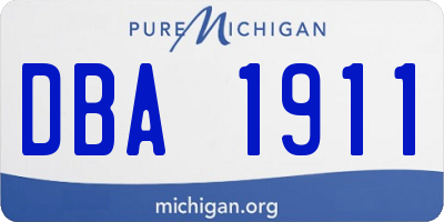 MI license plate DBA1911