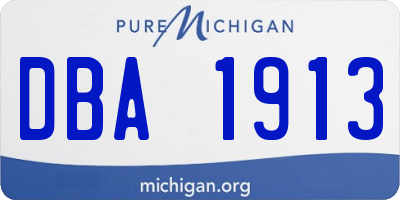 MI license plate DBA1913