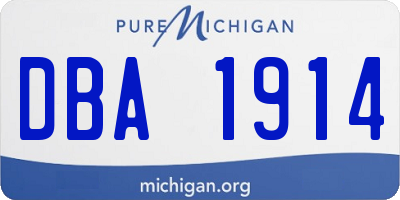 MI license plate DBA1914