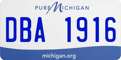 MI license plate DBA1916