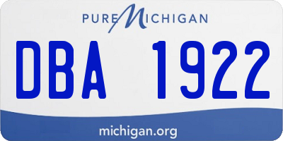 MI license plate DBA1922