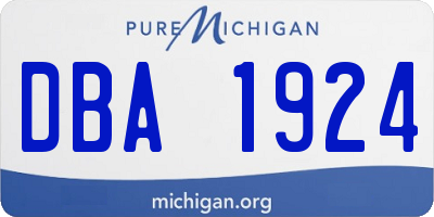 MI license plate DBA1924