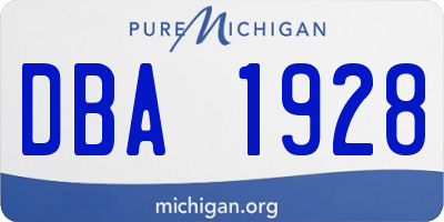 MI license plate DBA1928
