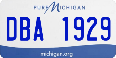 MI license plate DBA1929
