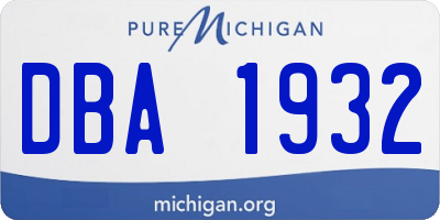 MI license plate DBA1932
