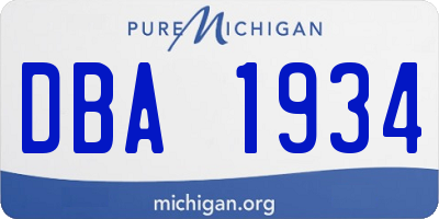 MI license plate DBA1934