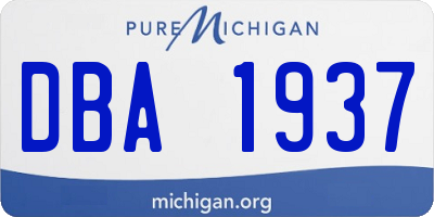 MI license plate DBA1937