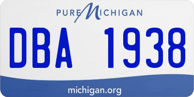 MI license plate DBA1938