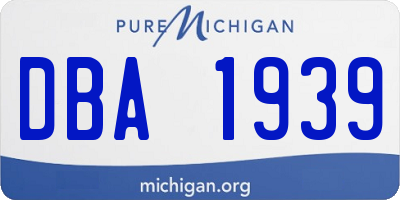 MI license plate DBA1939