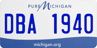 MI license plate DBA1940