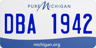 MI license plate DBA1942