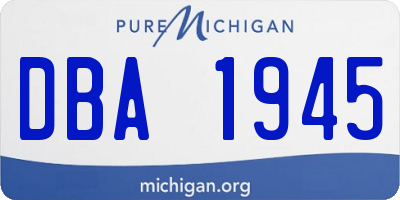 MI license plate DBA1945