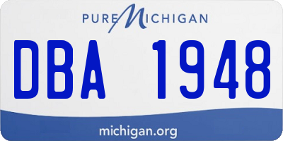 MI license plate DBA1948
