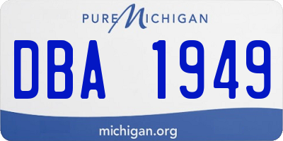 MI license plate DBA1949