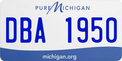 MI license plate DBA1950