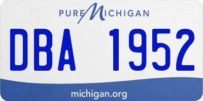 MI license plate DBA1952