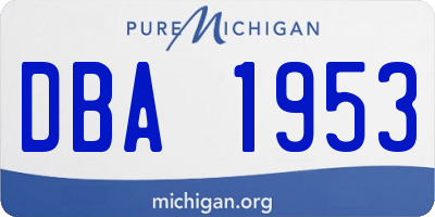 MI license plate DBA1953