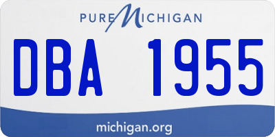 MI license plate DBA1955