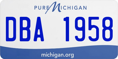 MI license plate DBA1958