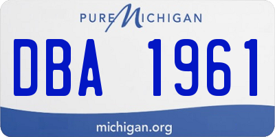 MI license plate DBA1961