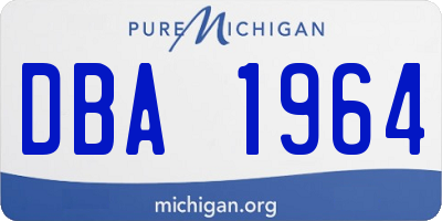 MI license plate DBA1964