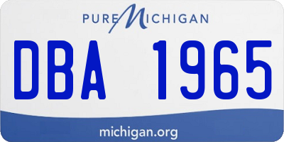 MI license plate DBA1965