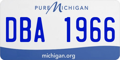 MI license plate DBA1966