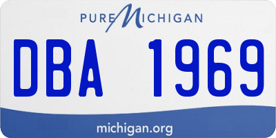 MI license plate DBA1969