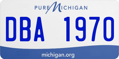 MI license plate DBA1970