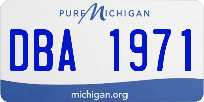MI license plate DBA1971