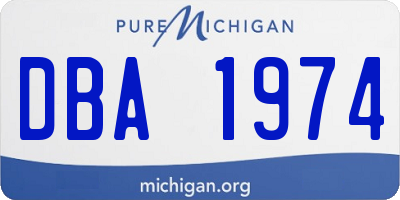 MI license plate DBA1974