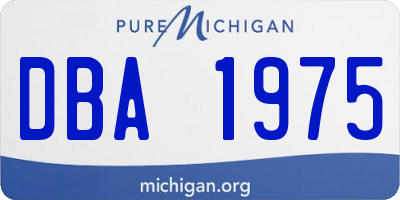 MI license plate DBA1975