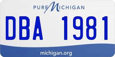 MI license plate DBA1981