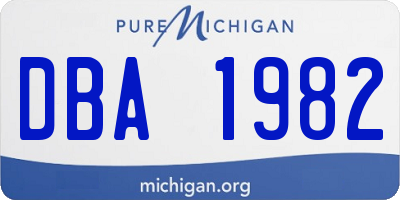 MI license plate DBA1982